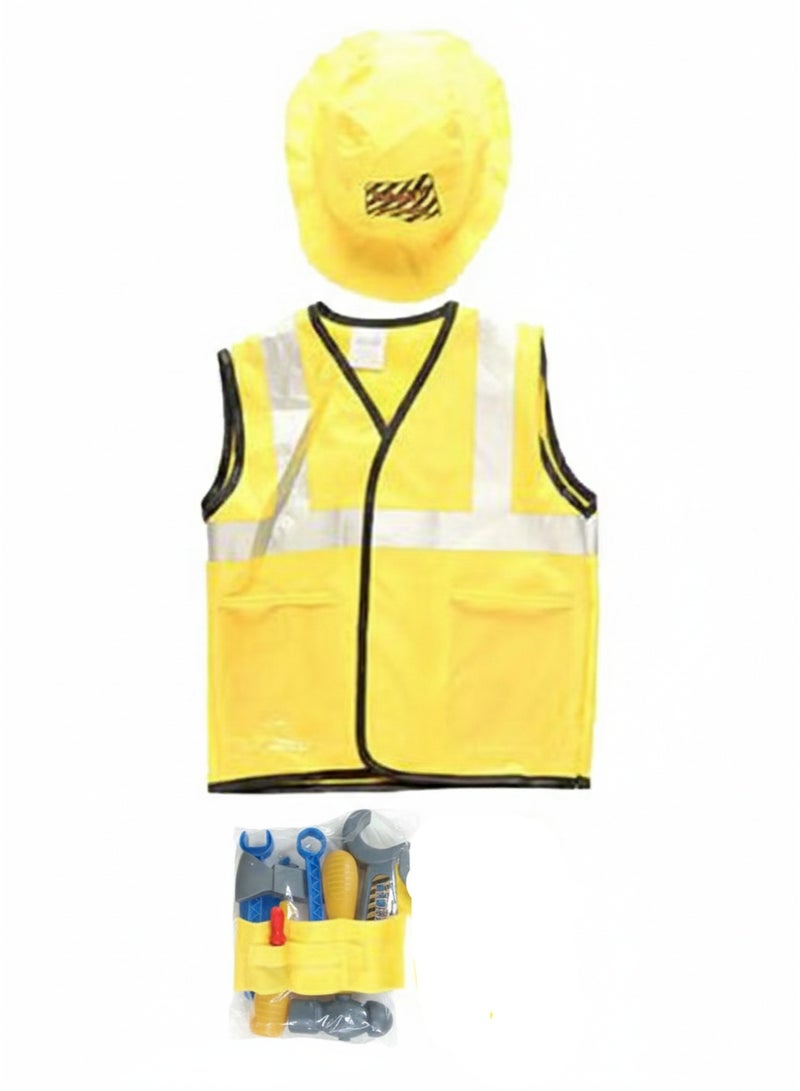 Little Engineer Costume for Kids with Full Tool Set - Yellow